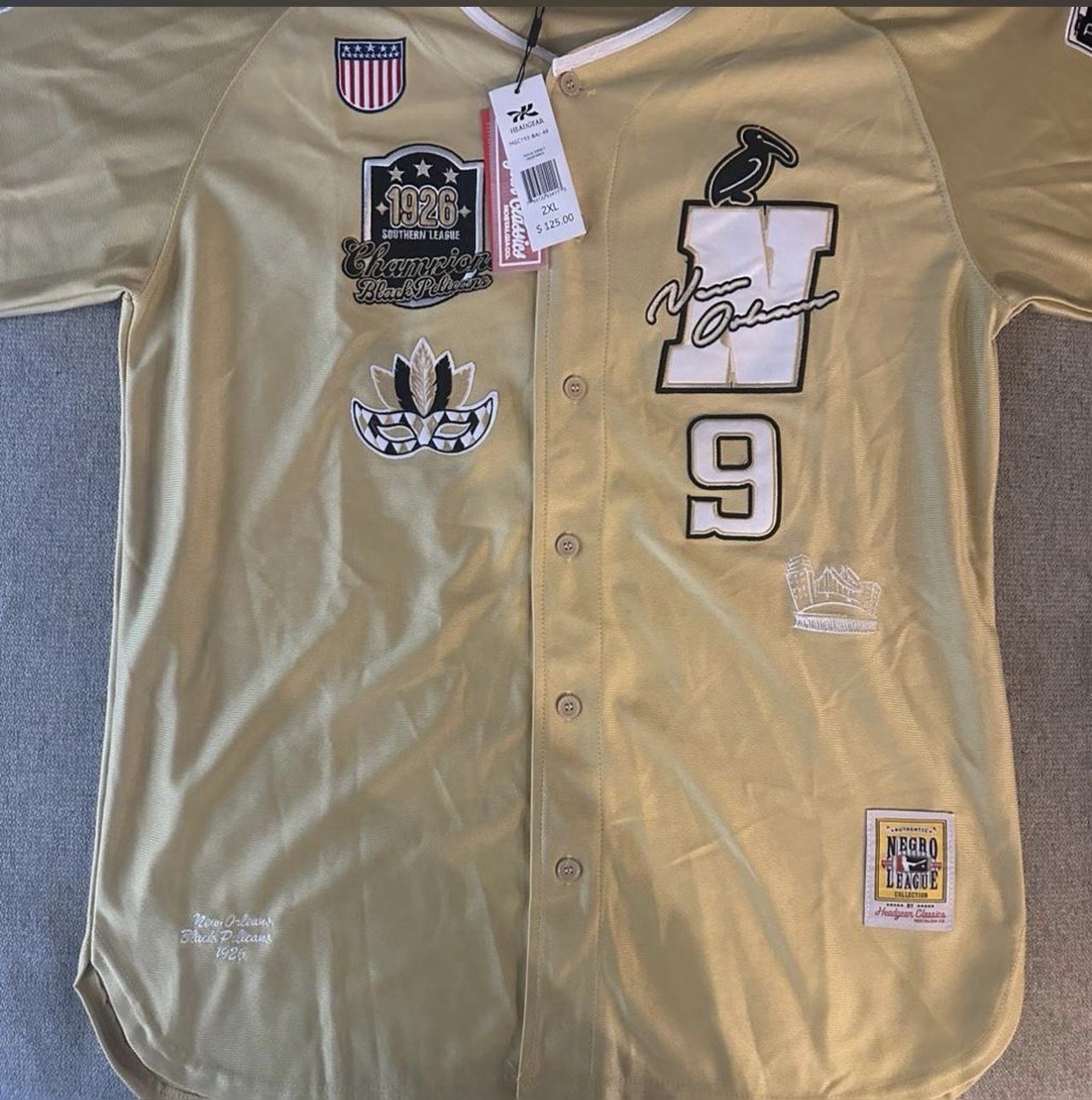 New Orleans Black Pelicans baseball jersey Size 2X Show your New Orleans Spirit