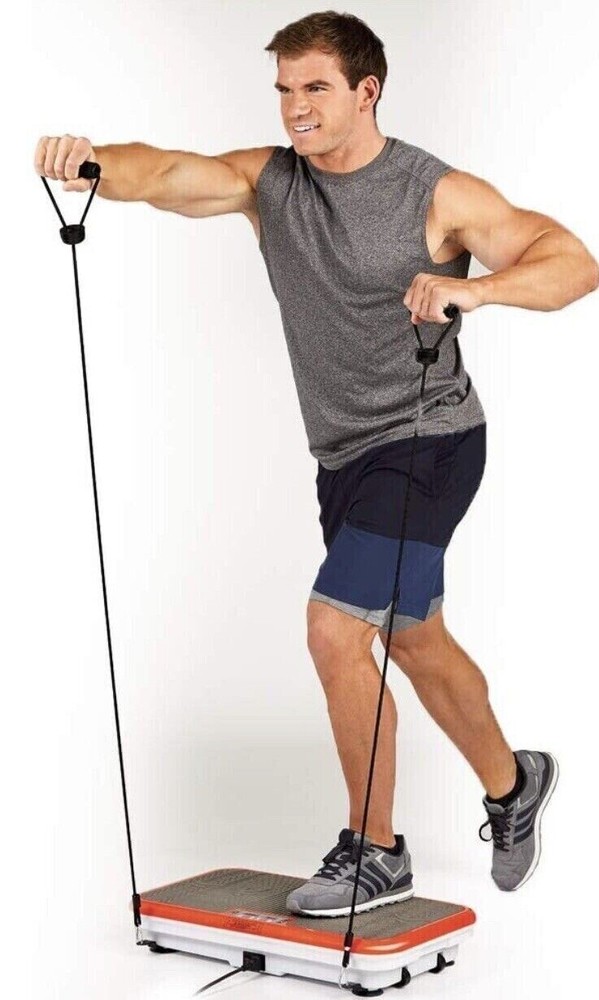 Powerfit Elite Vibration Plate Exercise Machine with Loop Resistance Bands - OB!