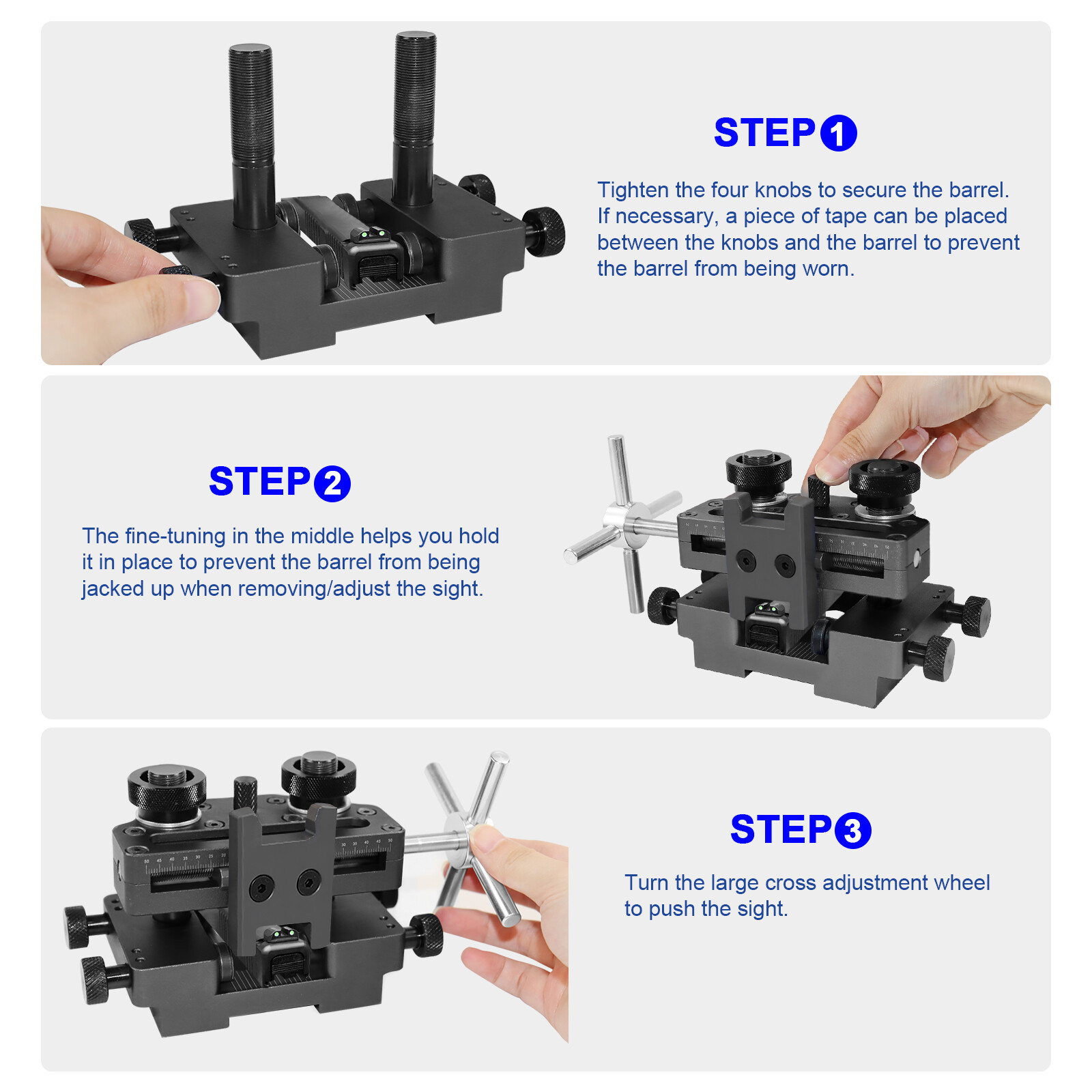 LOSCHEN Handgun Front or Rear Sight Pusher Tool for 1911 Glock Sig Universal BK