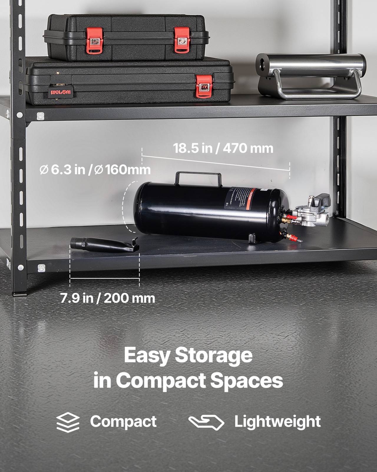 VEVOR Portable Tire Bead Seater 2.1 Gal / 8 L Handheld Air Bead Blaster Tool