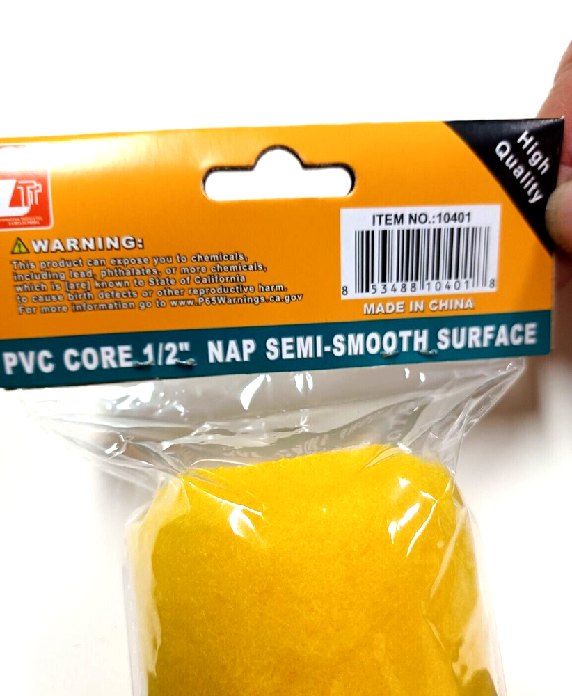 SIX PC. 9" INCH ROLLER PAINT COVERS 1/2" SEMI SMOOTH SURFACE PVC CORE