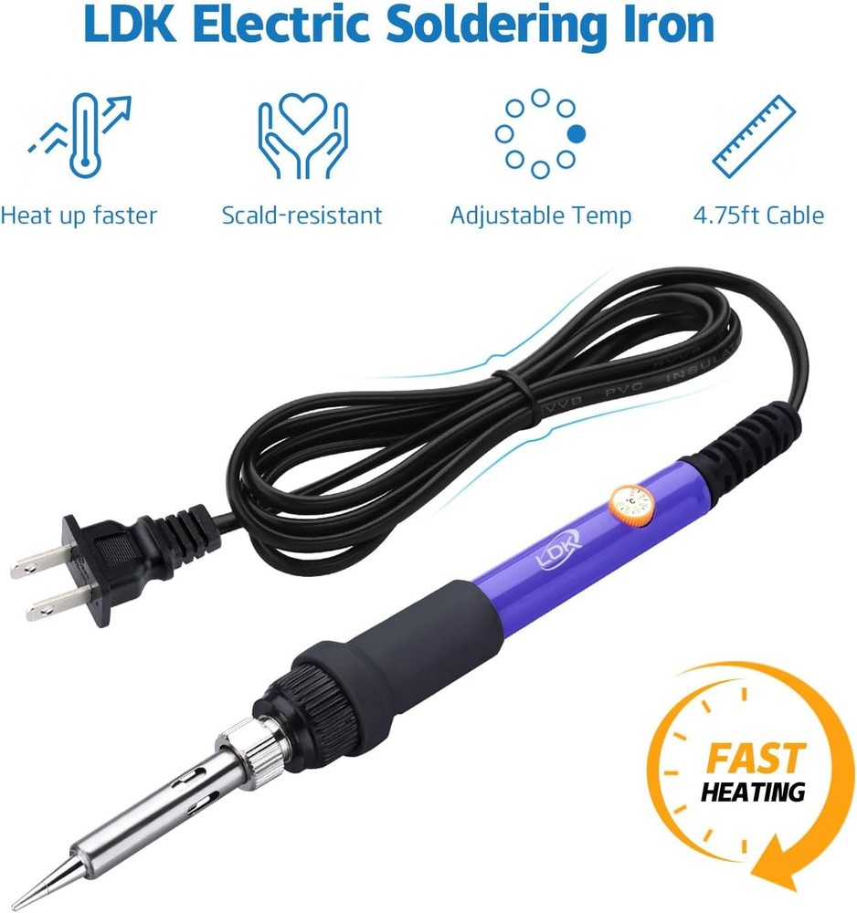 LDK Soldering Iron Kit Electric 60W 110V Adjustable Temperature Basic