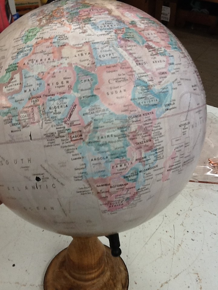 Wooden Tabletop World Globe Earth