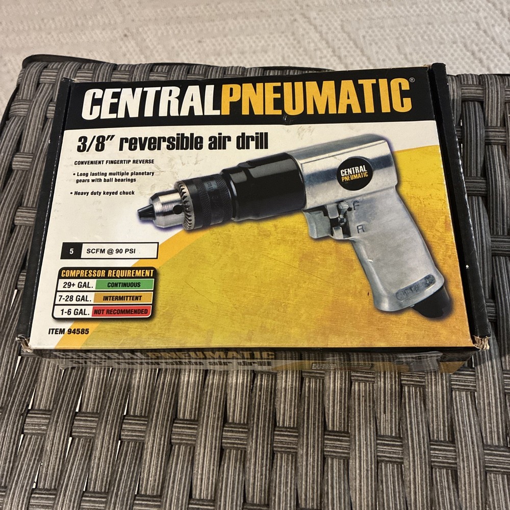 EUC Central Pneumatic 3/8" Reversible Air Drill 94585