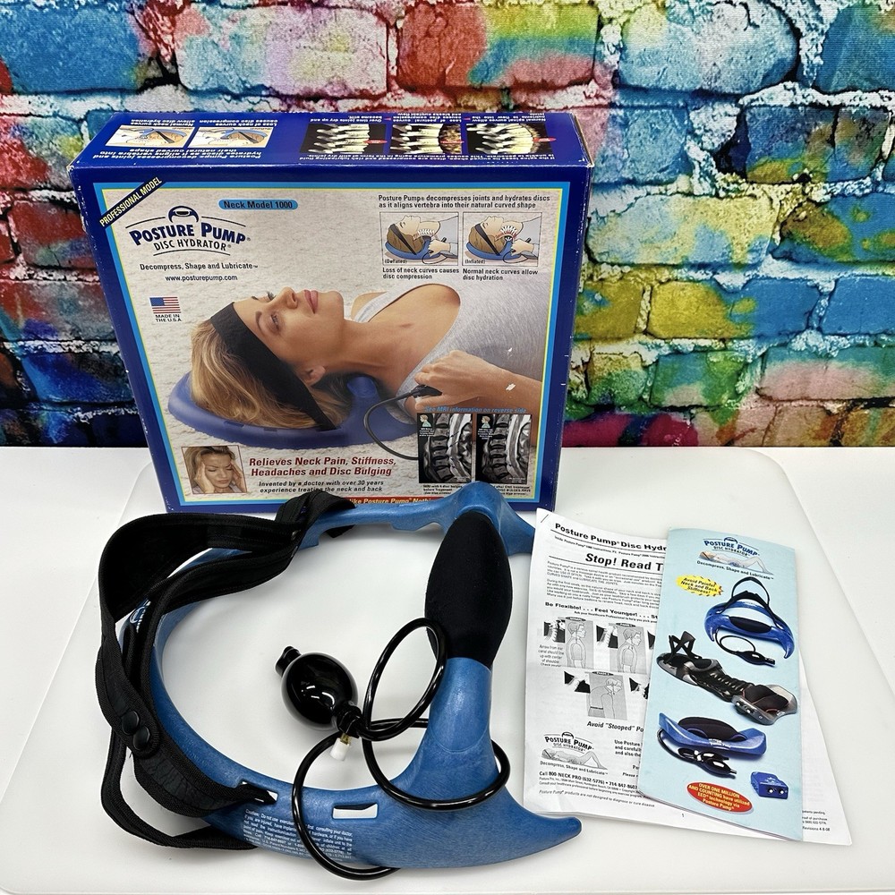 Posture Pump Disc Hydrator Model 1000 Neck Exerciser Trainer w/Box Manual Tested