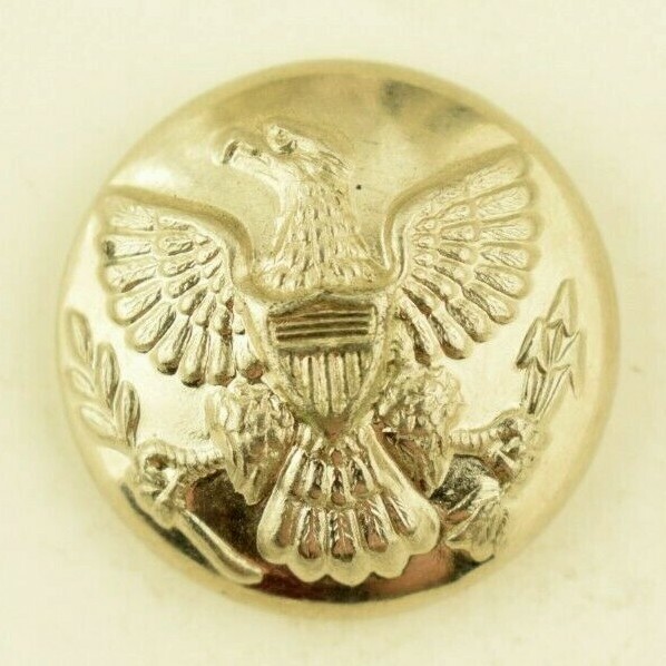 1870s-80s US Eagle Silver Officers Uniform Button Authentic Original B3
