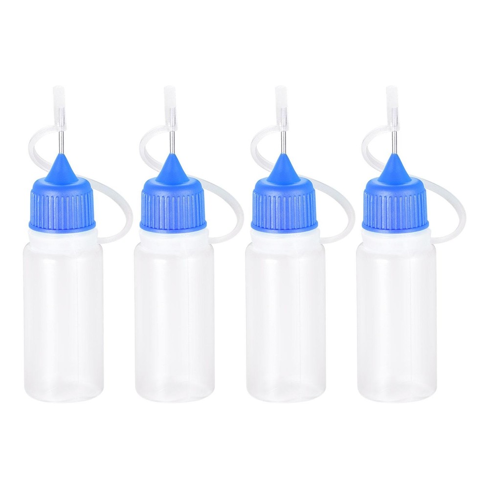 Needle Tip Bottle Precision Plastic Applicator 10ml Blue Hood 10pcs