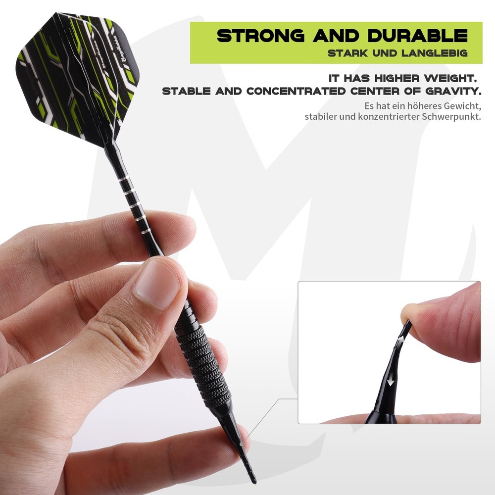 MageRabbit Darts Plastic tip,Soft Tip Darts Set，3pack 18g with Extra Tip,Dart...