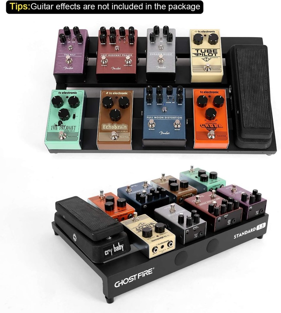 V-Series Ghost Fire Aluminum Pedal Board - Includes Storage Bag & Mount Bracket