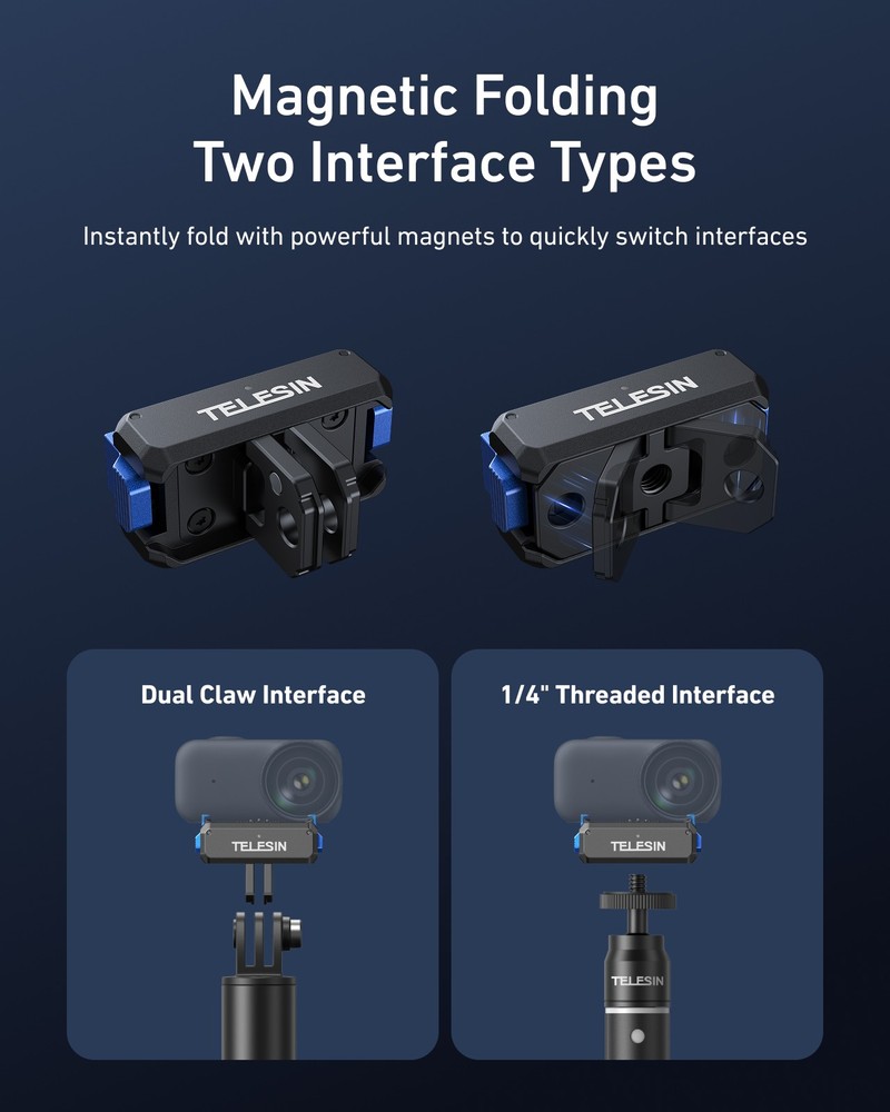 Magnetic Quick-Release Charging Adapter Mount for DJI Osmo Nano Action Camera