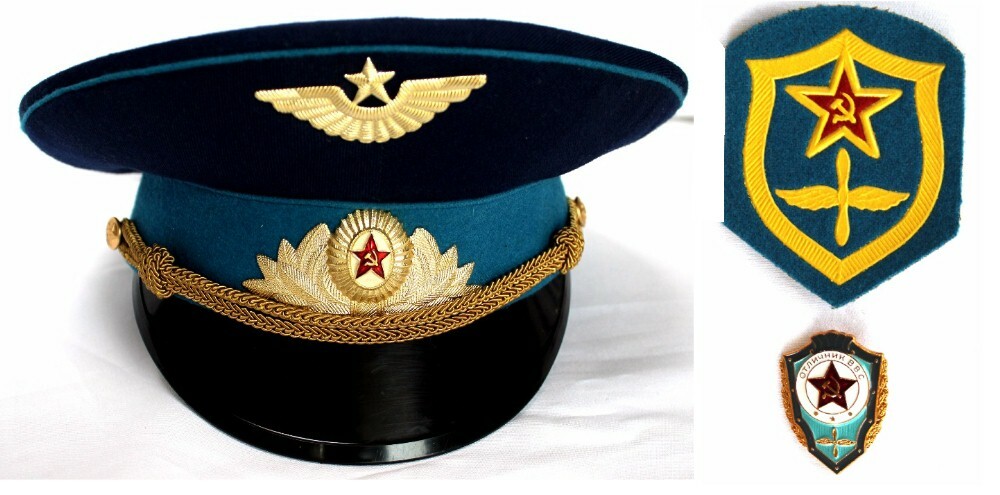 SOVIET AIR FORCE OFFICER ORIGINAL PARADE CAP - Large size