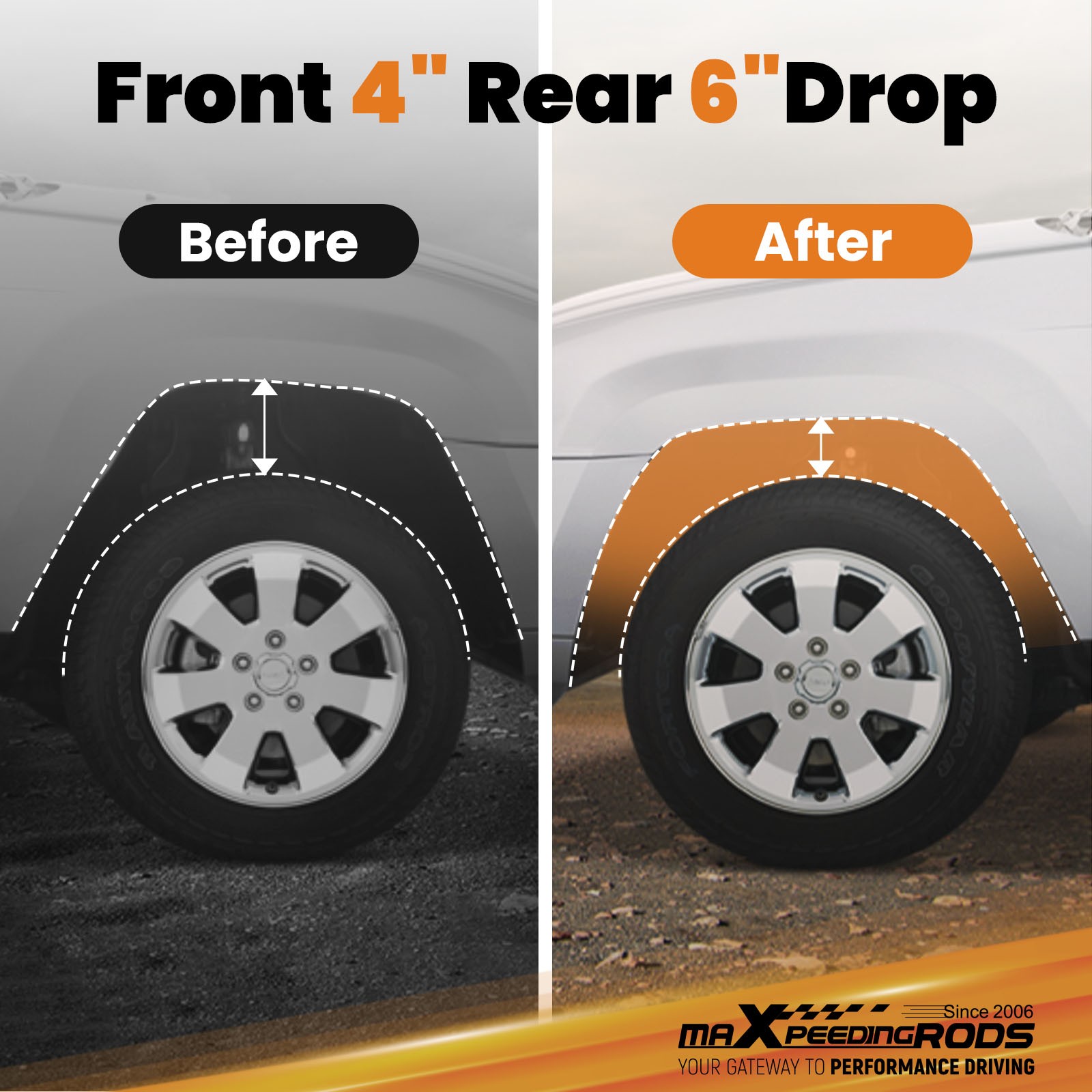 4/6" Drop Suspension Kit For Chevy Silverado Gmc Sierra C1500 1988-98 V8