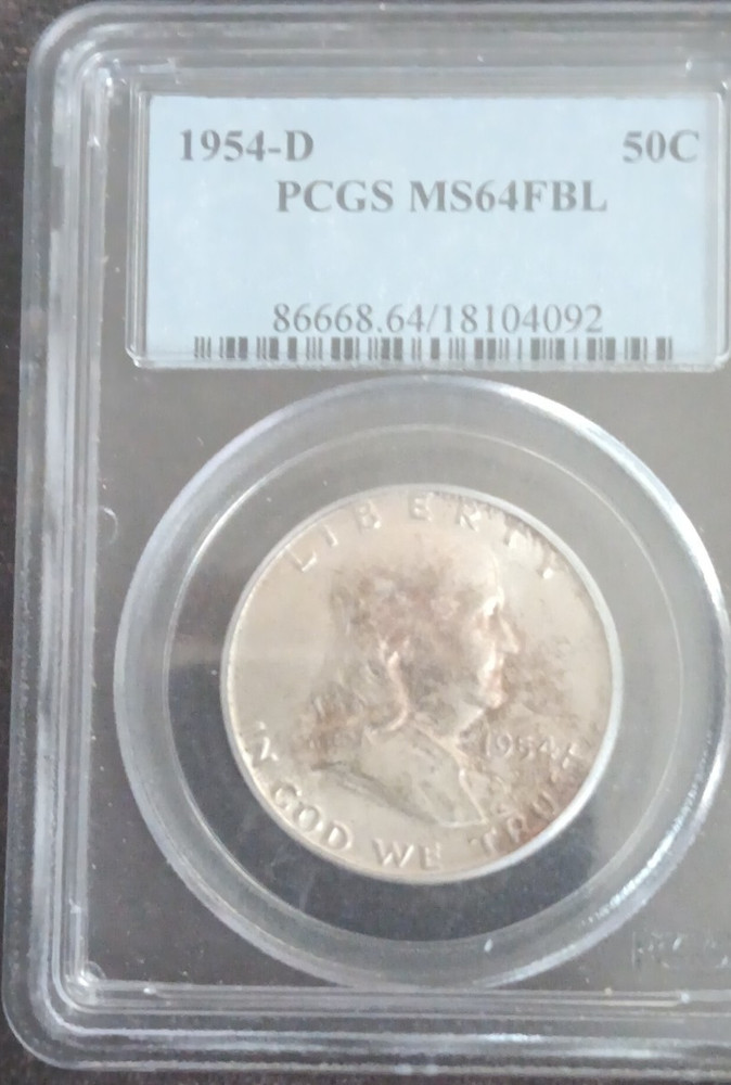 1954-D Franklin Half Dollar PCGS MS64FBL Silver Uncirculated