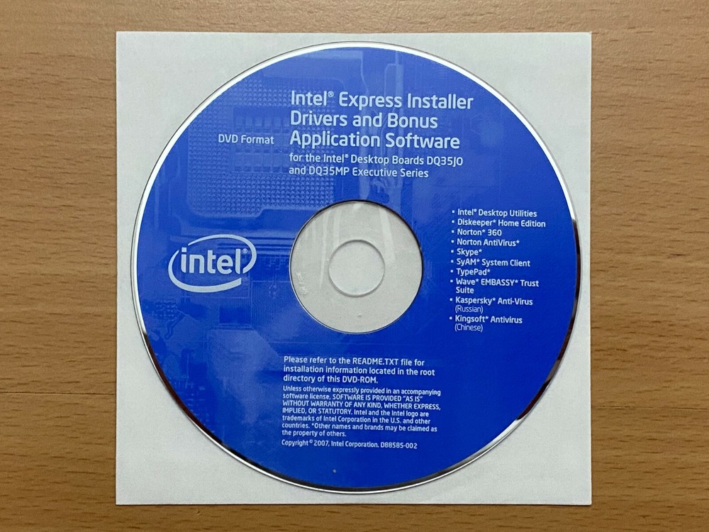 Intel Desktop Board BQ35J0 Reference Guides and Drivers & Software DVD & Floppy