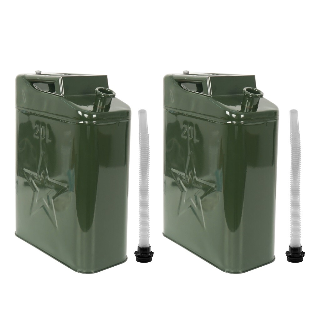 2PCS Jerry Can 5 Gallon 20L Can Metal Tank Emergency Backup Off-road