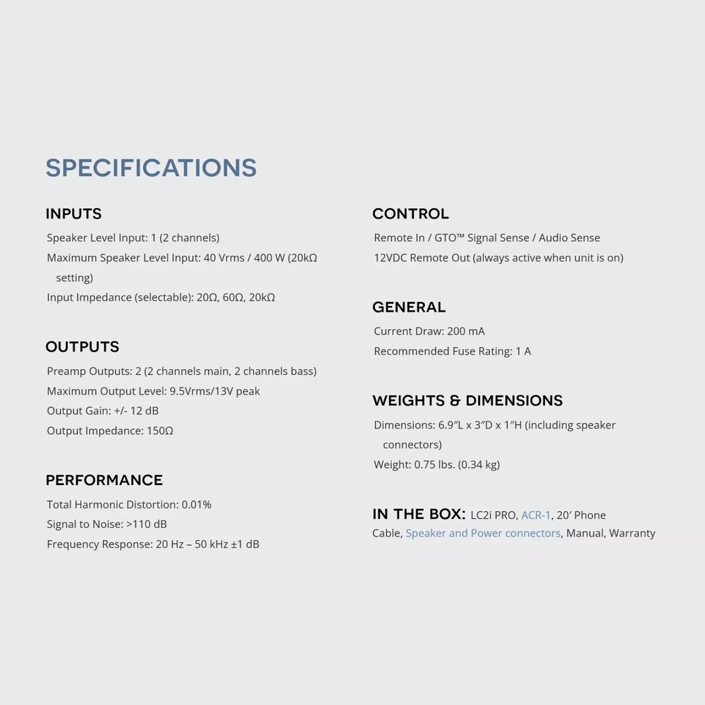 AudioControl LC2i PRO+LPHFD31 Amplifier Integration Solution for Non-Amp Ford
