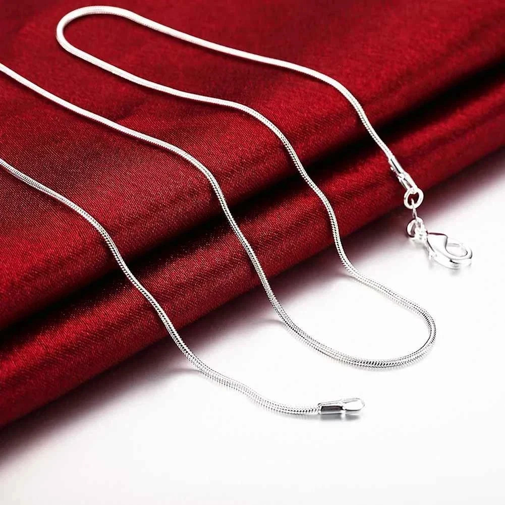 10PCS wholesale 925 sterling solid silver 1MM 16-30inch snake chain necklace