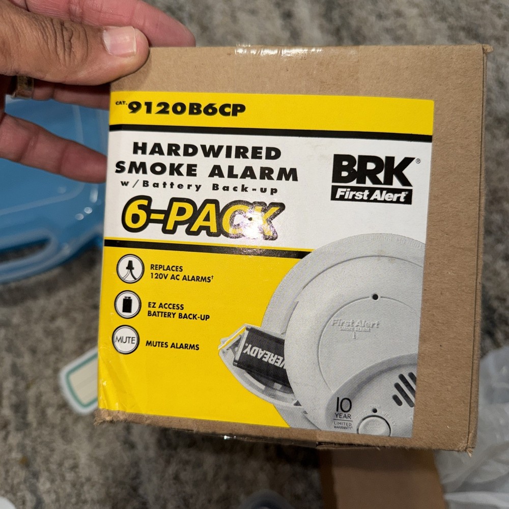 Brk Hard Wired Smoke Detwctor 6 Oack