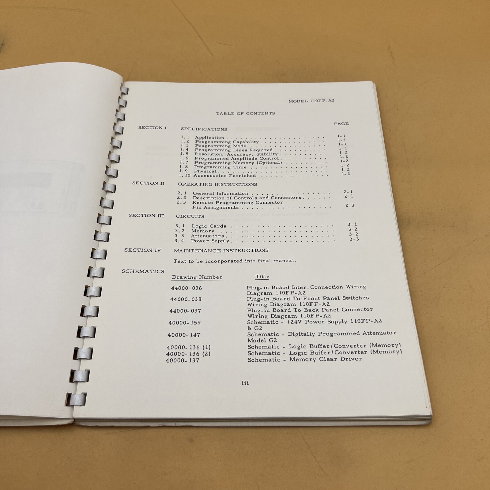 Datapulse Model 110FP-A2 Programming Unit Operation and Maintenance Manual