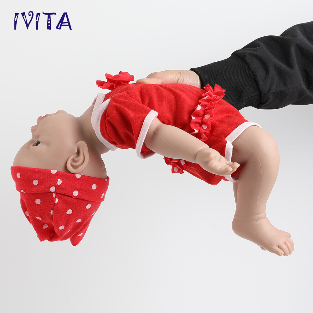 IVITA 17" Soft Silicone Reborn Baby Boy and Girl Newborn Squishy Silicone Doll