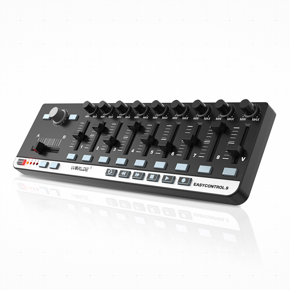WorldE EasyControl.9 Portable Mini USB 9 Slim-Line Control MIDI Controller Black
