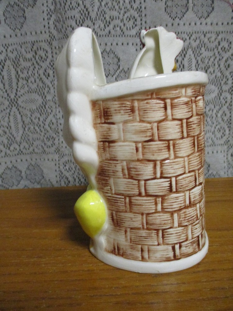 Chicken with Her Chicks Planter Handmade Ceramic Dated 1984
