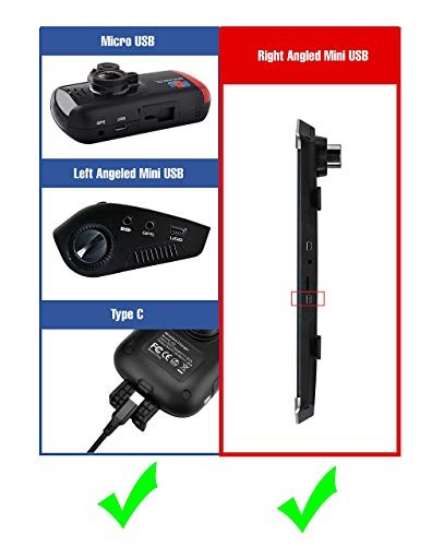 Type C Dash Cam Hardwire Kit, MicroUSB & Mini USB 15ft Power Cable Micro&Mini
