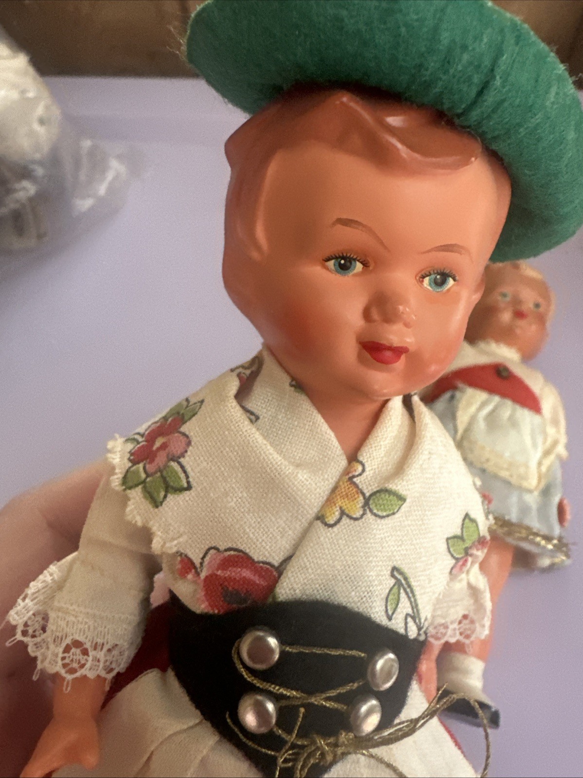 VINTAGE Germany Wind Up Dancing Dolls Celluloid One Without key Lot Of 2