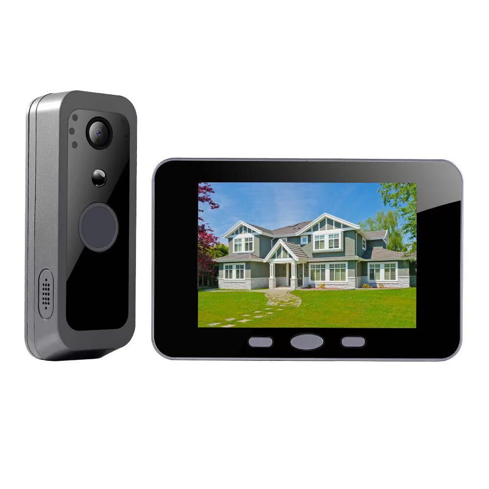 Intelligent Wireless Smart Visual Doorbell Camera 2 Way Intercom PIR 4in Display