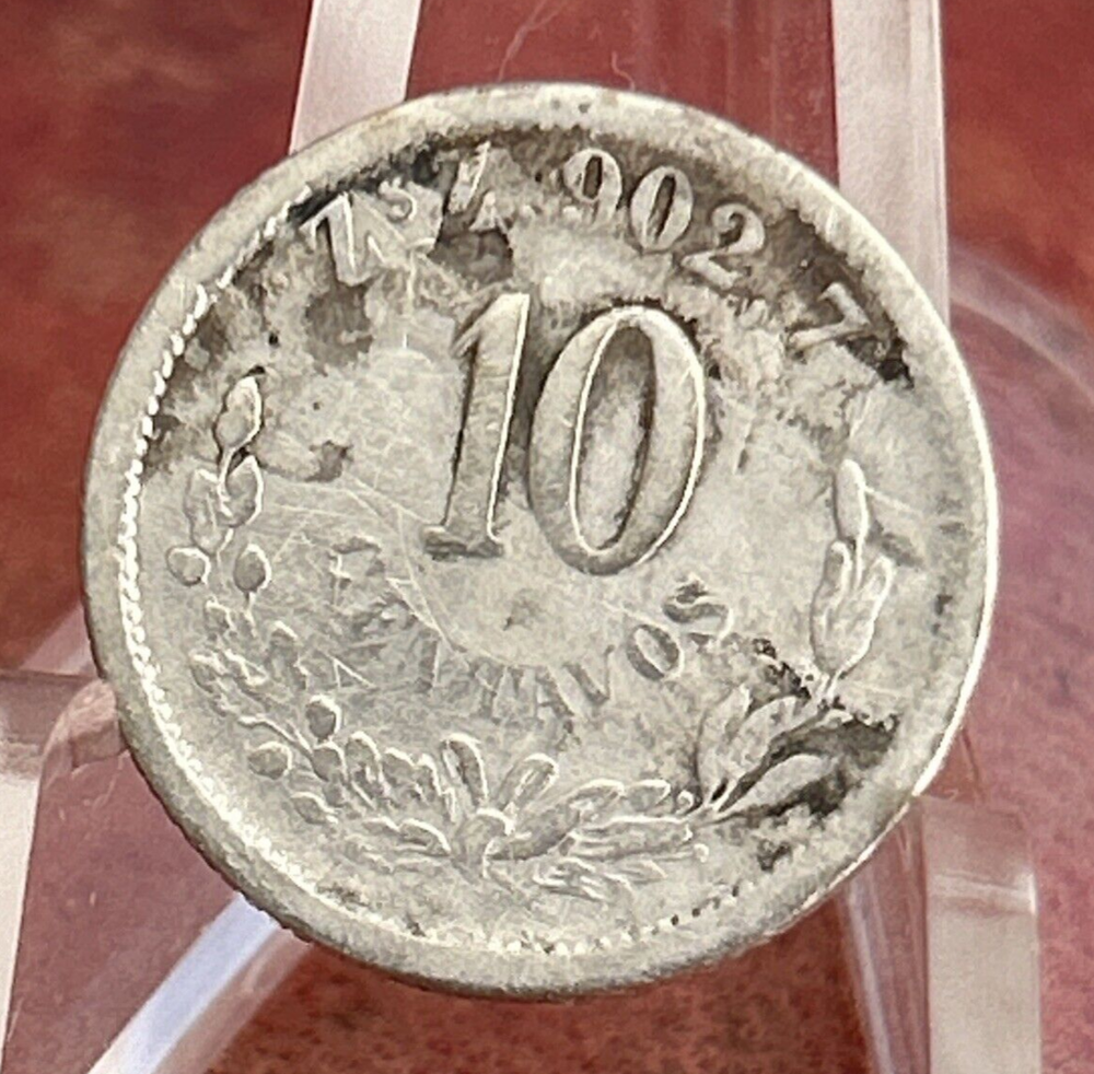 1892 Mexico SECOND REPUBLIC 10 Centavos 10C NICE COIN