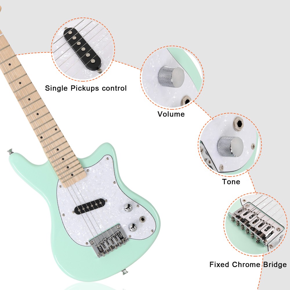6 String Mini Electric Guitar Kit with 5W Amplifier Bag Strings Strap Plectrum