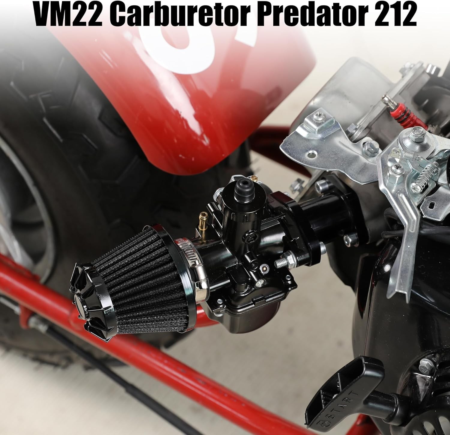Black VM22 Carburetor Exhaust Muffler Kit For Predator 212cc CT200U Mini Bike