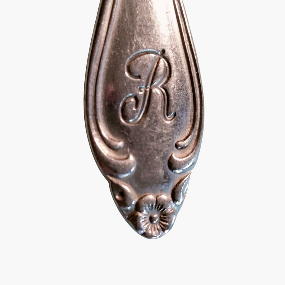 Monogrammed R Dinner Knife Ornate Floral Handle Replacement