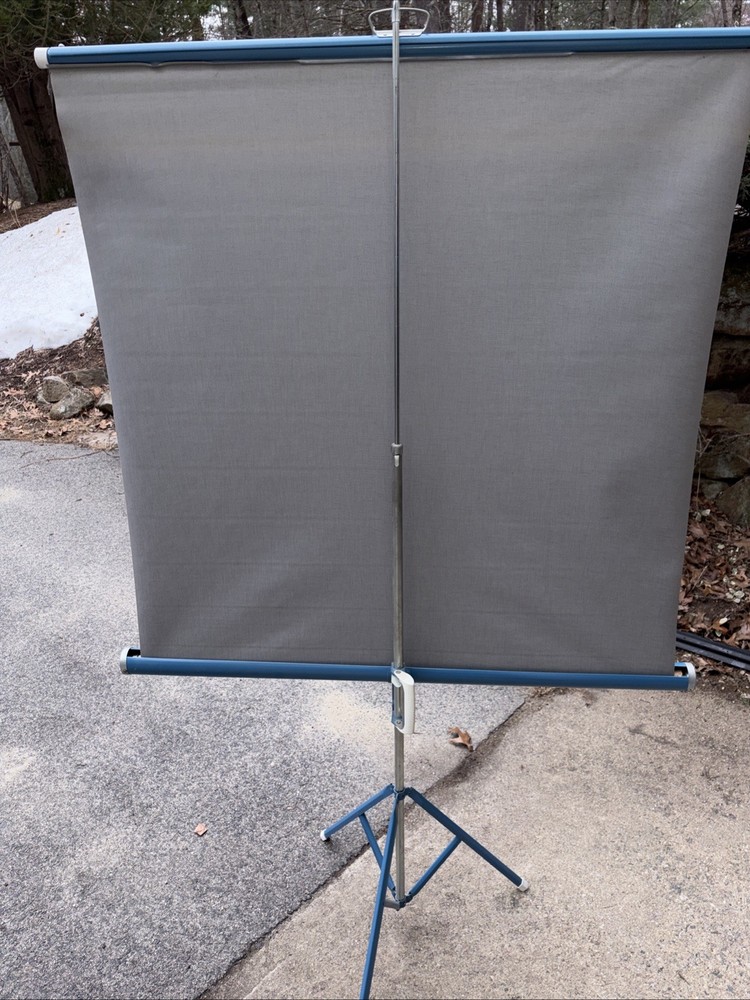 Vintage Da-Lite Silver Flyer Projector Screen With Original Box