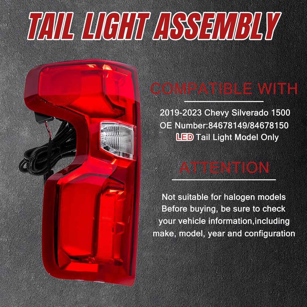 Tail Light Chevy Silverado 2019-2023 Right Side Replacement