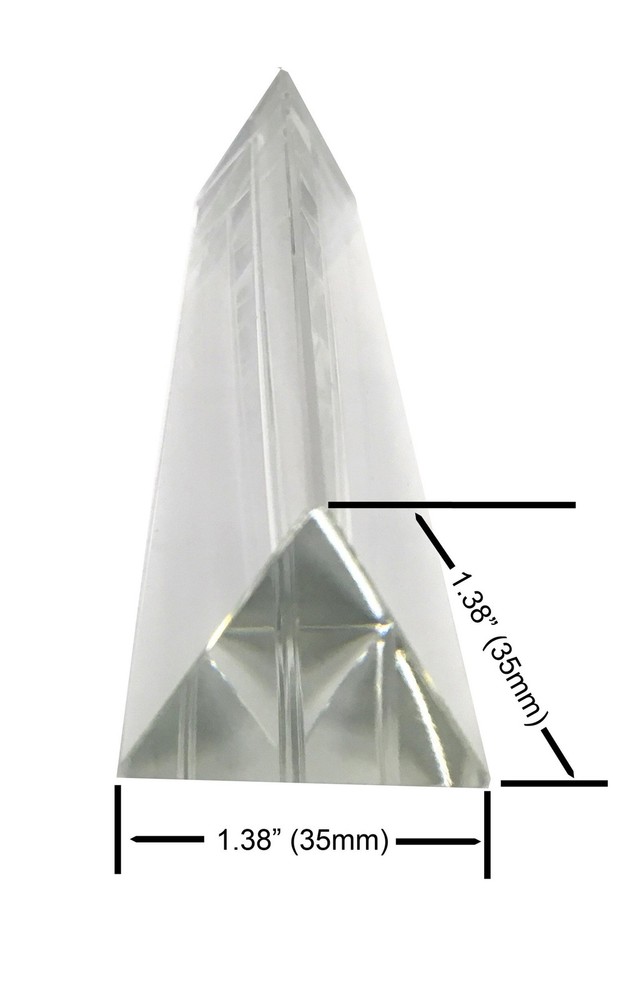 Amlong Crystal 6 inch Optical Glass Triangular Prism for Teaching Light Spectrum
