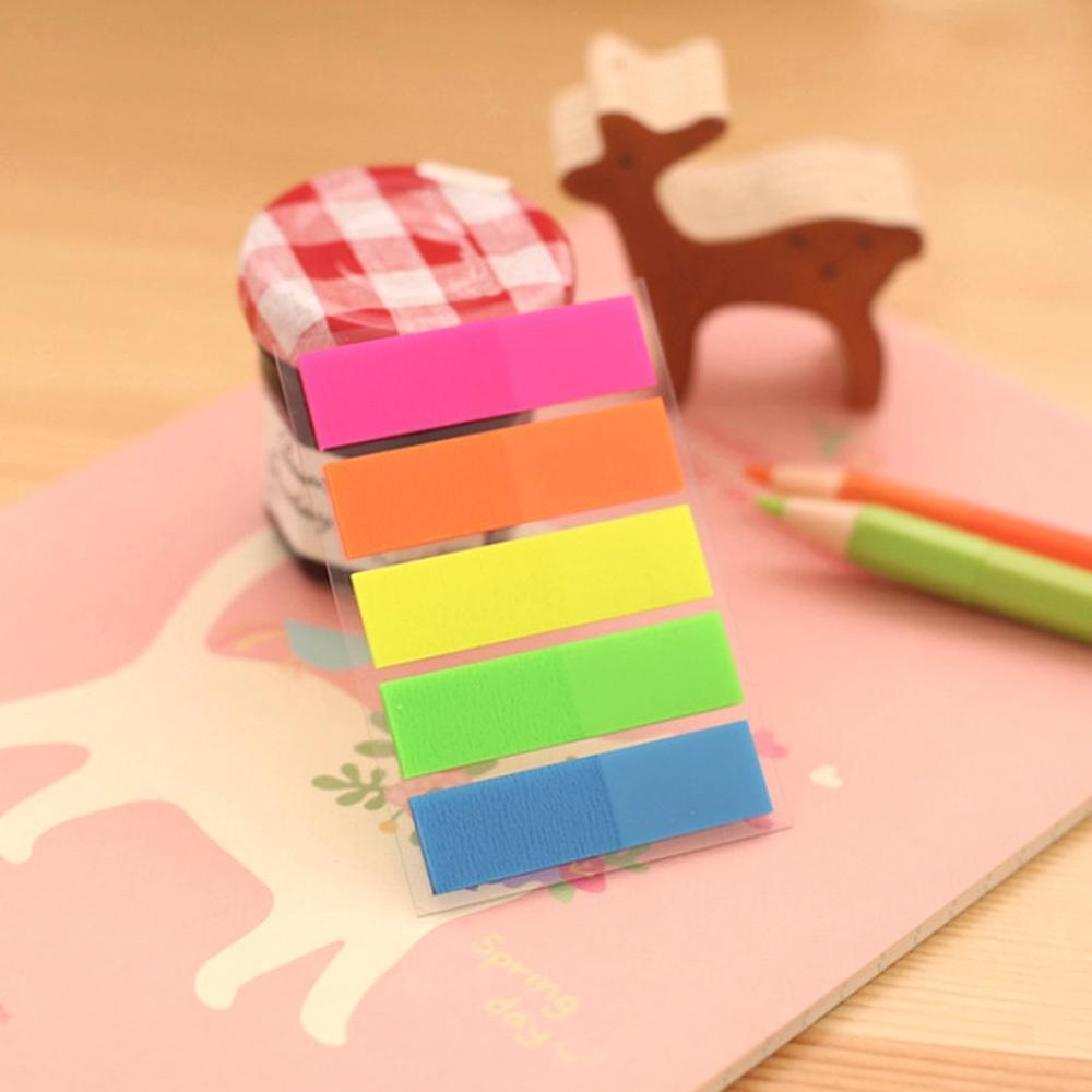 100Pc Fluorescence Sticky Notes Memo Flags Bookmark Sticker