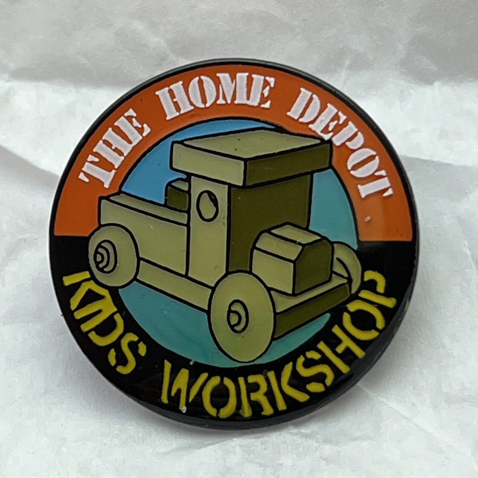 Home Depot Kids Workshop Corporation Company Advertisement Lapel Hat Pin Pinback