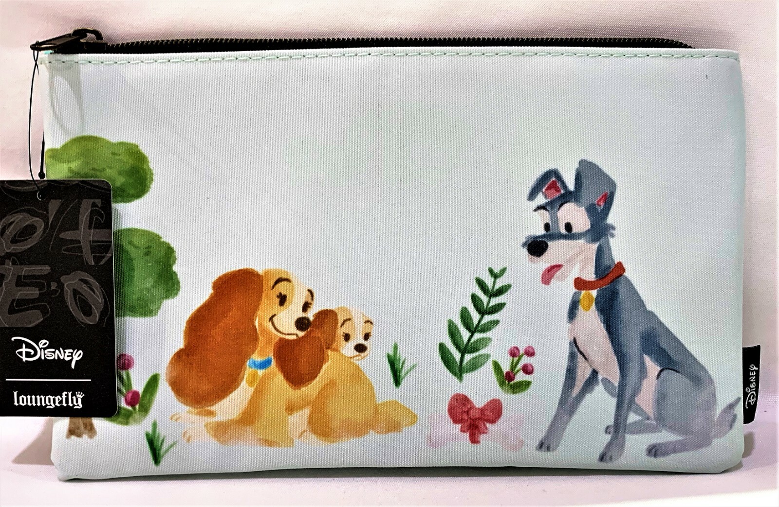 Loungefly Disney Lady & The Tramp & Pups Makeup Bag Watercolor Pouch