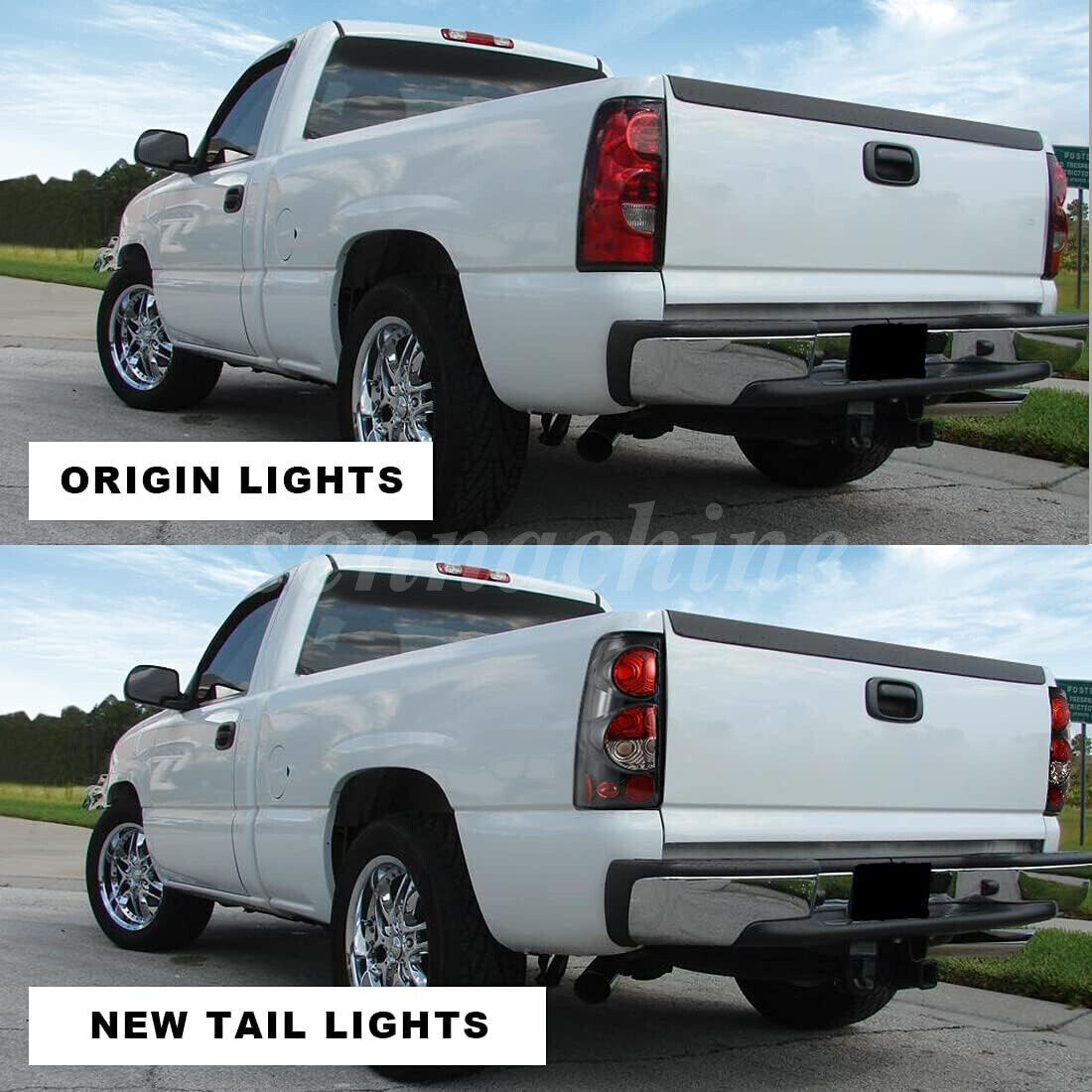 Pair Tail Lights Rear Brake Lamps L+R For 99-06 Chevy Silverado 1500 2500 3500