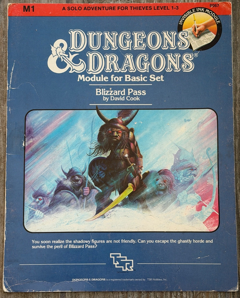 TSR D&D M1 Blizzard Pass Module PARTIAL Cover & Maps Only 1983 David Cook