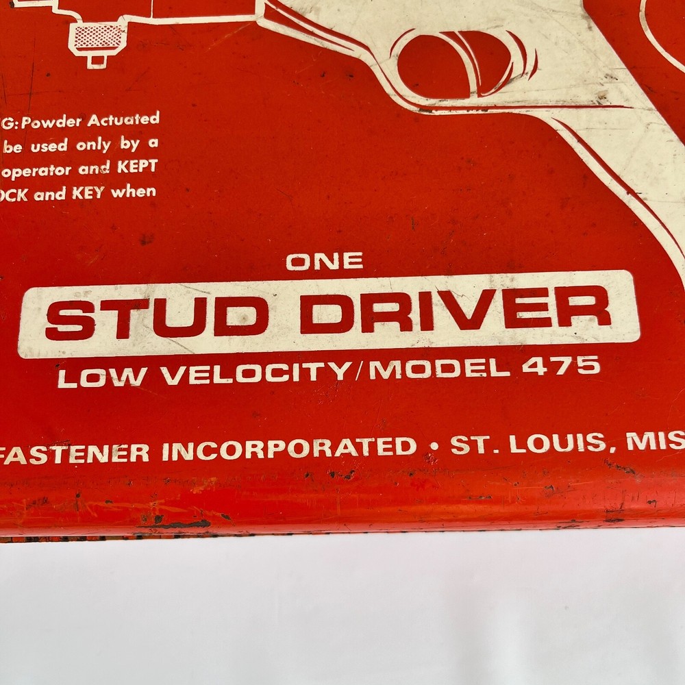 Speed Fastener Powder Actuated low velocity power load stud driver 475A w/case