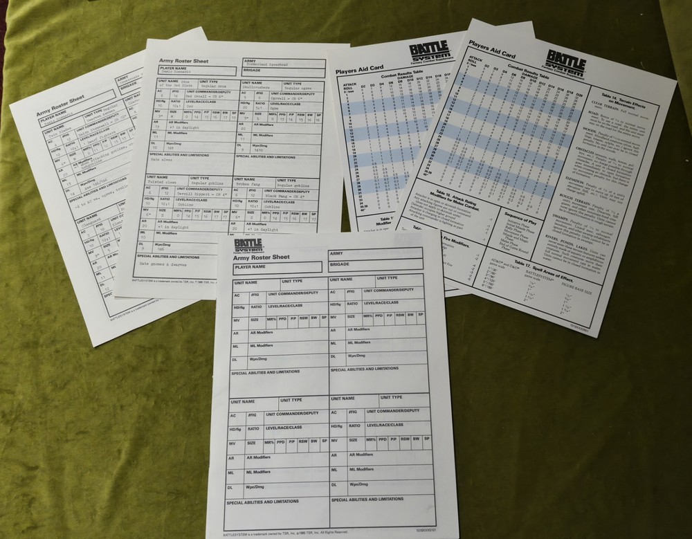 Advanced Dungeons & Dragons Battle System Supplement complete with figures