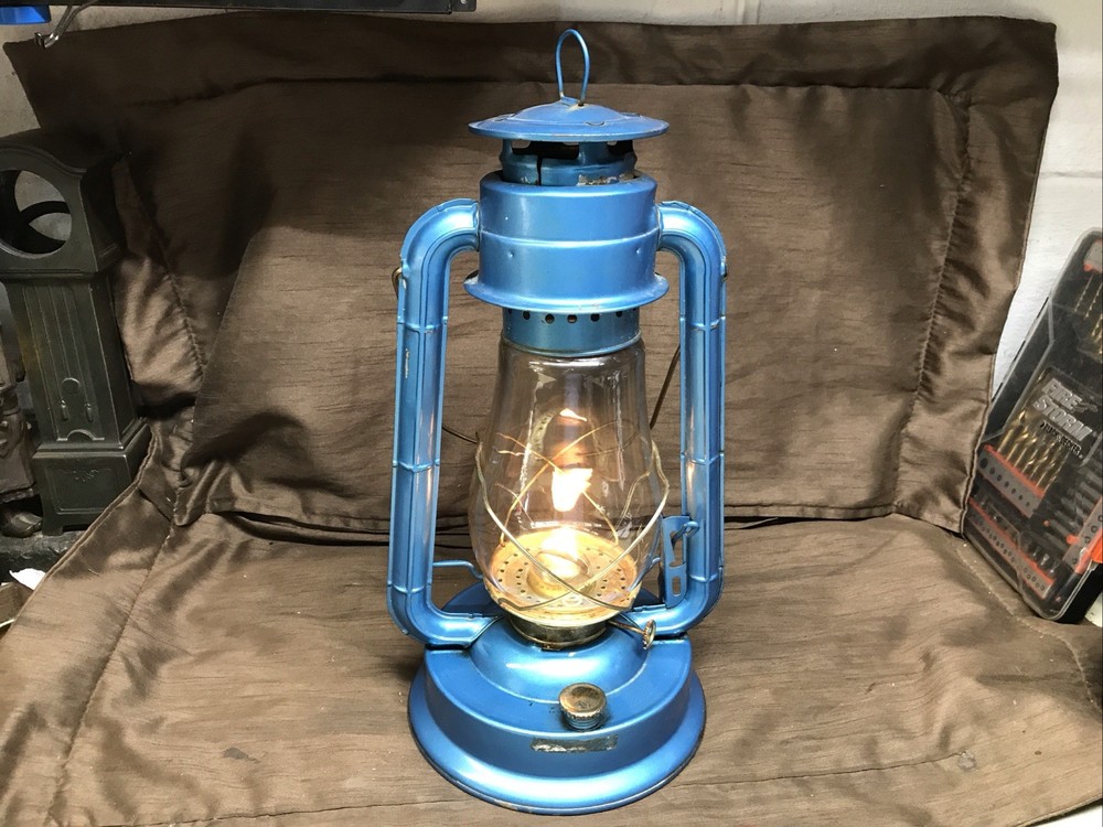 Vintage Original Blue Kerosene Lantern