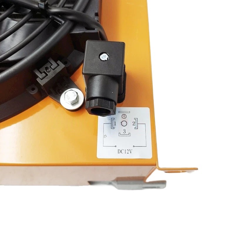 New AH1012T-CA DC12V Industrial Hydraulic Oil Cooler 100L/min Flow Fan Radiator