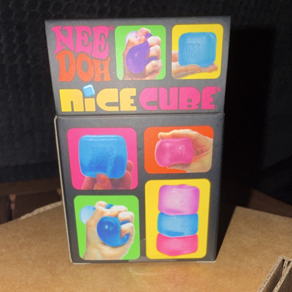 Schylling Nee Doh Nice Cube Super Solid Squish Squeeze Ball Blue 25360HY