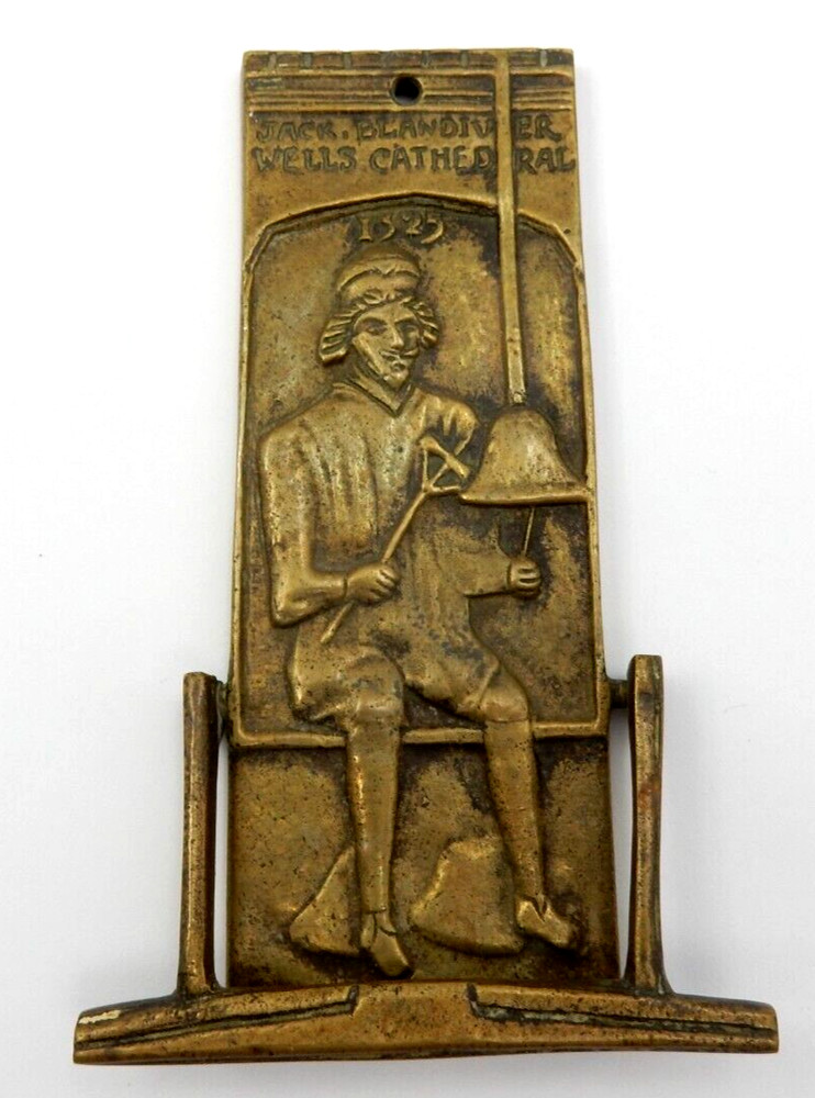 ANTIQUE JACK BLANDIVER WELLS CATHEDRAL DESIGN SOLID BRASS DOOR KNOCKER