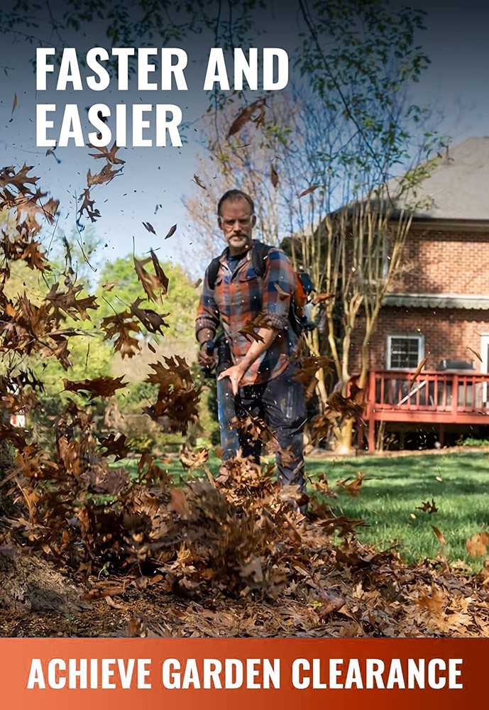 Backpack Leaf Blower Gas Powered Snow Blower 665 CFM 43CC 2-Stroke Engine 3HP