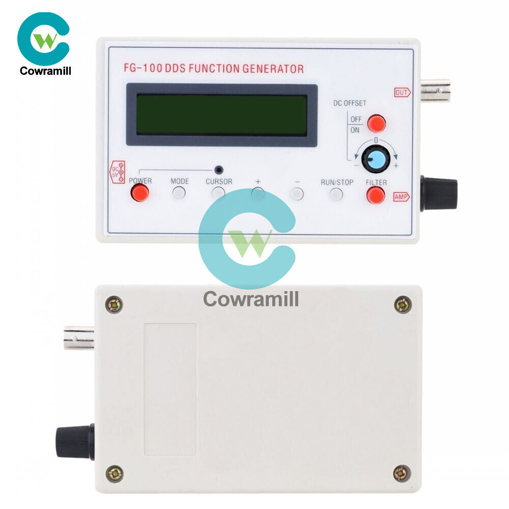 DDS Function Signal Generator Module 1HZ-500KHz Sine +Square Wave + Case FG-100b