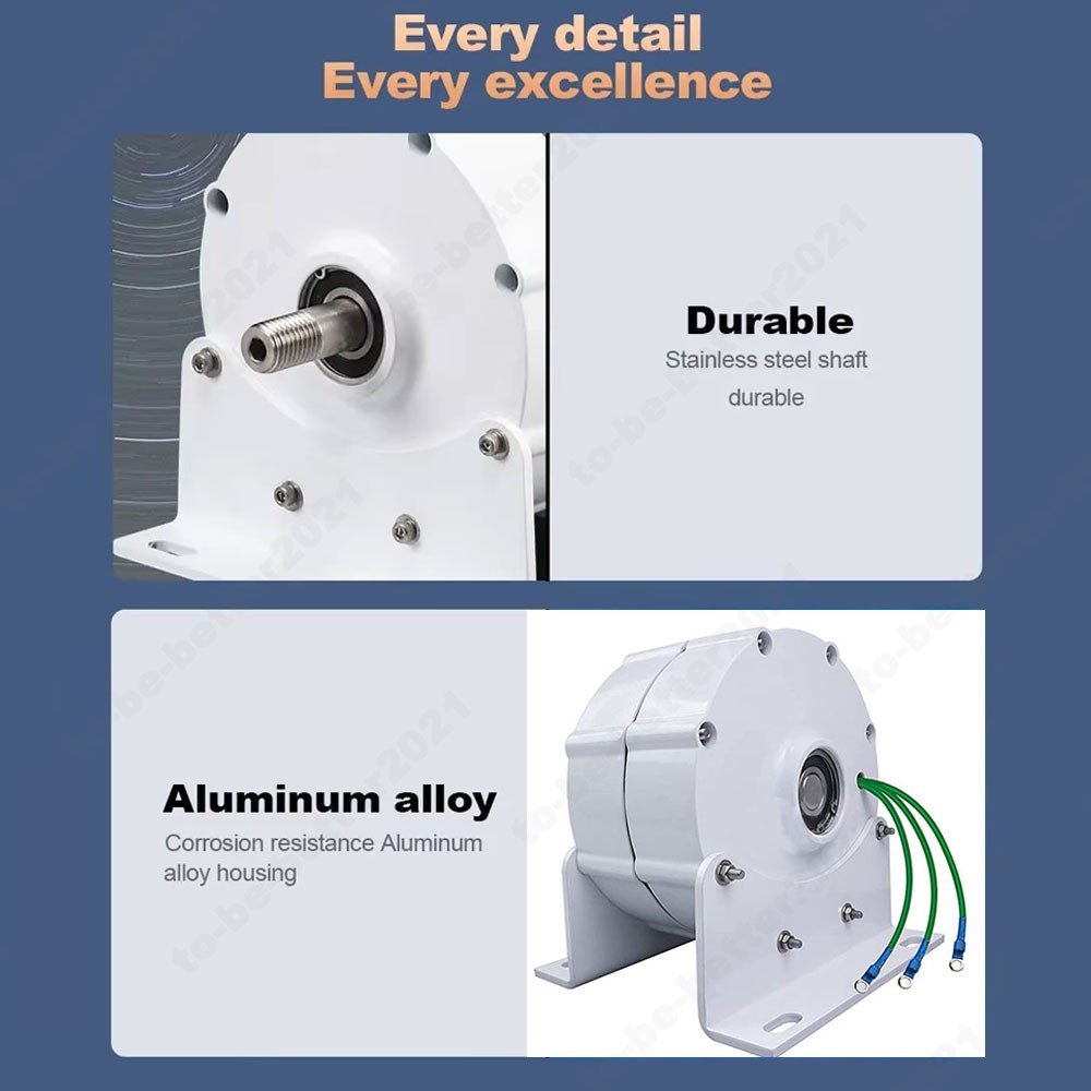 8000W DC 48V Gearless Permanent Magnet Generator forWindmills Turbine Home Use